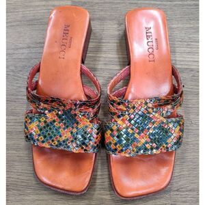 SESTO MEUCCI WOVEN ITALIAN WEDGE SANDAL LEATHER SIZE 6M
